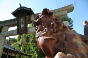 Bizen Ware Komainu (Lion-dog) at Amatsu shrine